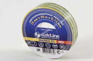 Изолента SafeLine 19/20 (желто-зеленая) 85г. (10/200) 1
