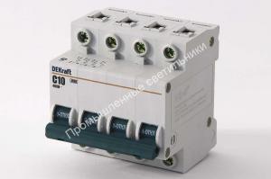 Автоматический выключатель ВА-101-4P 10А-C NEW DEKraft 11089 (3/36) 1