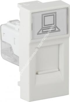 Розетка модульная комп.RJ45 45х22,5 белая (АДЛ13-902) Рувинил 1