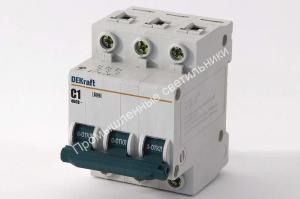 Автоматический выключатель ВА-101-3P 01А-C NEW DEKraft 11073 (4/48) 1