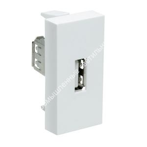 Выход модульный USB 2,0 45х22,5 белый (АДЛ13-907) Рувинил 1