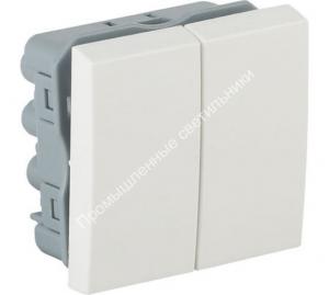 Выключатель модульный двухклавишный W45 белый 45х45 Systeme Electric 1