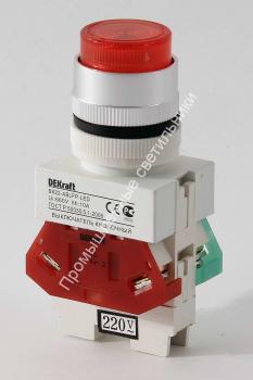 Выкл.кнопочный ВК22-ABLFP-RED-LED (красный) DEKraft 25027 (10/160) 1