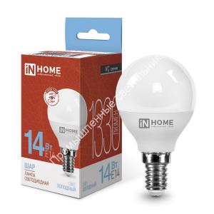 Лампа ШАР-VC 14W/6500K/E14/1330Lm 230V IN HOME (10/100) 1