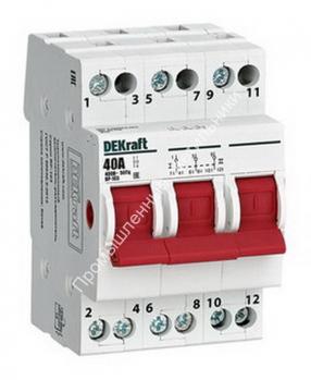 Модульный переключатель ВР-103 3P/40A трехпозиционный DEKraft (4) 1